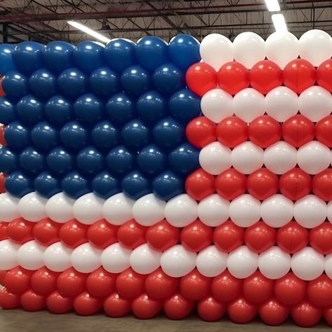 Build a striking balloon wall inspired by the 4th of July festivities that will absolutely wow your guests. Tie up classic red, white, and navy blue latex balloons together to form a big US flag to show your patriotism. Use sturdy clip holders to ensure the balloons stay in place. The entire look will surely be a picture-worthy moment for your family and friends. Independence Day Backdrop, Baloon Wall, Event Decor Ideas, Party Decorations Table, Decorations Table, Balloon Wall, Cartoon Quotes, July 4, Shop The Look