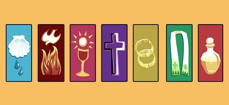 7 Sacraments, Retreat Activities, Seven Sacraments, Catholic Sacraments, Catholic Symbols, Catholic Education, Catholic Crafts, Catholic Family, Faith Formation