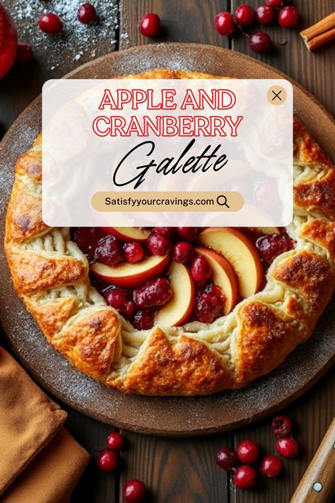 Apple and Cranberry Galette - Satisfy Your Cravings Apple Cranberry Galette, Cranberry Apple Galette, Apple Pie Galette, Apple Cranberry Recipes, Galette Recipe Desserts, Rustic Galette, Cranberry Galette, Apple Galette Recipe, Desserts Board