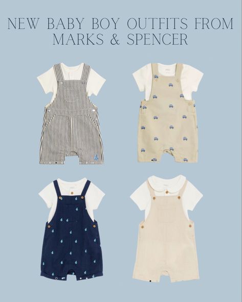 Spring Baby Outfits, Neutral Baby Outfits, Baby Boy Summer Outfits, Blue Baby Clothes, Baby Boy Dungarees, Spring Baby Clothes, Striped Outfit, Clothing Finds, Baby Dungarees