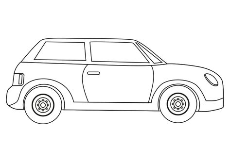 Dibujo para colorear un coche Mini auto. Mini car coloring page. Jeep Drawing, Auto Mini, Outline Pictures, Mini Auto, Mini Car, Art Diary, Car Drawings, Audi Tt, Mini Cars