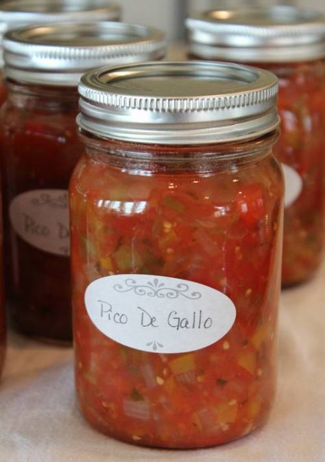 Canning Pico De Gallo... #canning #homestead #homesteading Pico De Gallo Canning Recipe, Canned Pico De Gallo Recipe, Salsa Canning Recipes, Canning Salsa, Home Canning Recipes, Homemade Salsa Recipe, Canning Vegetables, Red Farmhouse, Canning Recipe