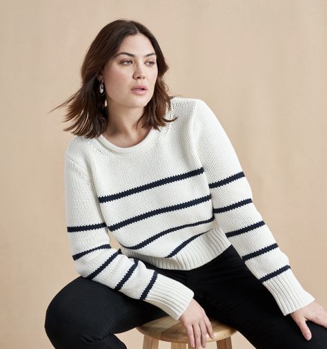 La Ligne Mini Marina Sweater Your favorite Mini Marin Sweater now in comfy c... Marin Sweater, Sweater Stripe, Jessica Hart, Selma Blair, Chelsea Girls, Lady M, Love Us, Christina Ricci, Turtle Neck Dress