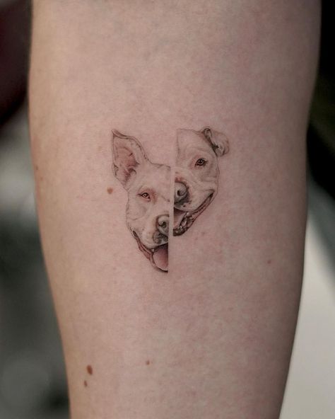 Double doggo portrait by W_InkHow cute is this pupIf you're considering a micro-realism portraitget in touch to discuss your ideas with W_Inkinfo@wooahlondon.co.uk07596 938 521wooahlondon londontattoo dogtattoo portraittattoo microrealismtattoo microrealistic realistictattoos realismtattoos dogportrait puppytattoo singleneedletattoo finelinetattoo microtattoos tinytattoo tattooideas Dog Micro Tattoo, Micro Dog Portrait Tattoo, Micro Pet Portrait Tattoos, Mini Tattoo Dog, Multiple Dog Tattoo Ideas, Realism Dog Tattoo, Two Dog Tattoo, Small Dog Portrait Tattoo, Fine Line Dog Tattoo Ideas