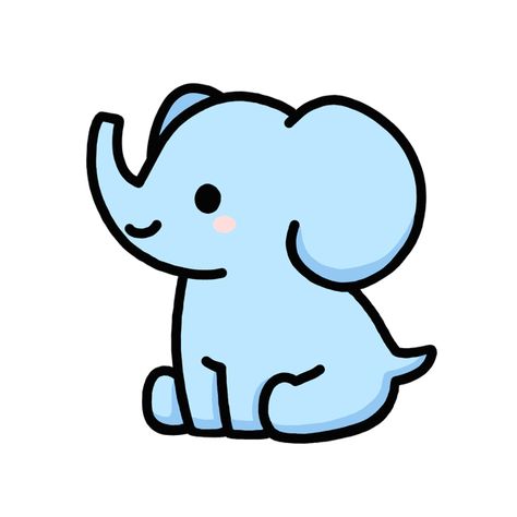 Cute elephant Cute Yellow Drawings, Cut Drawing Ideas, Chibi Elephant, Cute Elephant Drawings, Elephants Drawing, Easy Elephant Drawing, Elephant Drawings, Elephant Doodle, Drawing Elephant