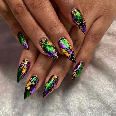 Mardi Gras Nails Acrylic, Nola Nails, Mardi Gras Nail Designs, Mardi Gras Nails Design, Nails Ideas Purple, Nails Design Simple, Nails Ideas Simple, Mardi Gras Nails, 2024 Nails