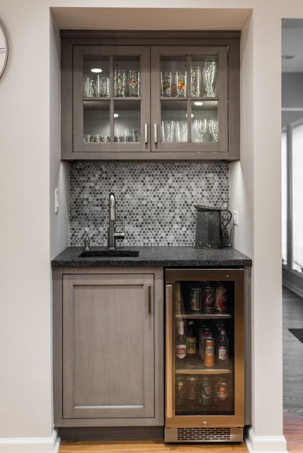 Bar Design Basement, Nook Coffee Bar, Small Wet Bar Ideas, Bar Cabinet Kitchen, Small Wet Bar, Wet Bar Ideas, Wet Bar Basement, Cafe Bar Home, Wet Bar Designs