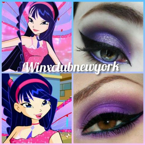 Musa Winx Club Makeup, Musa Cosplay, Winx Makeup, Galaxy Hair Color, Musa Winx Club, Witch Mermaid, Disney Inspired Makeup, Musa Winx, Club Makeup