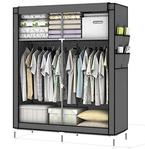 PRODUCT - AMAZON..Intirilife Fabric Wardrobe 108x45x170 cm in ASH GREY - Lo... https://www.amazon.co.uk/dp/B077ZSS9WG/ref=cm_sw_r_pi_dp_U_x_tSQ4DbTKAY2C1 Temporary Wardrobe, Canvas Wardrobe, Folding Wardrobe, Portable Wardrobe, Clothes Rod, Wardrobe Solutions, Wooden Wardrobe, Long Term Storage, Clothes Rail