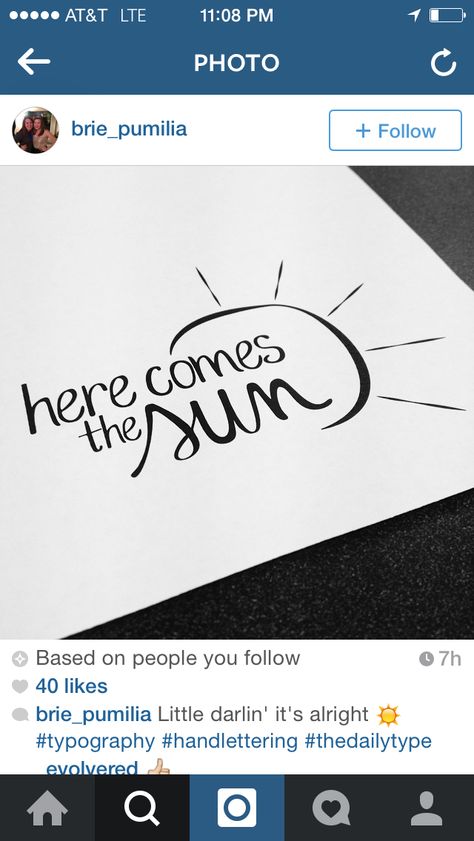 Here comes the sun tattoo idea                               … Beatles Tattoo Sleeve, Here Comes The Sun Tattoo, The Sun Tattoo, Letter Tattoos, Mommy Tattoos, Music Tattoo Designs, Sun Tattoos, Cute Little Tattoos, Tattoo Clothing