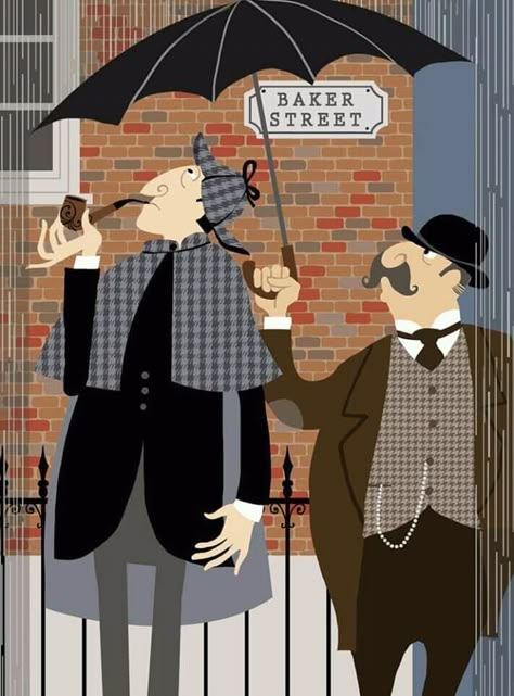 Holmes And Watson, Dr Watson, Sherlock John, Hercule Poirot, 221b Baker Street, Arthur Conan, Illustration Agency, Conan Doyle, Arthur Conan Doyle