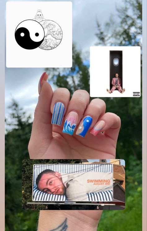 Mac Miller Inspired Nails, Mac Miller Nails Ideas, Mac Miller Nails, Proposal Nails, Inspired Nails, Really Cute Nails, Mac Miller, Nails Inspo, Best Acrylic Nails