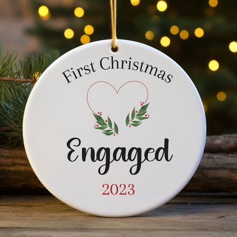 Engaged Christmas Ornament, First Christmas Engaged Ornament, Engagement Christmas Ornament, First Christmas Engaged, Engaged Ornament, First Christmas Together, Christmas Together, Engagement Ornaments, Engaged Couple