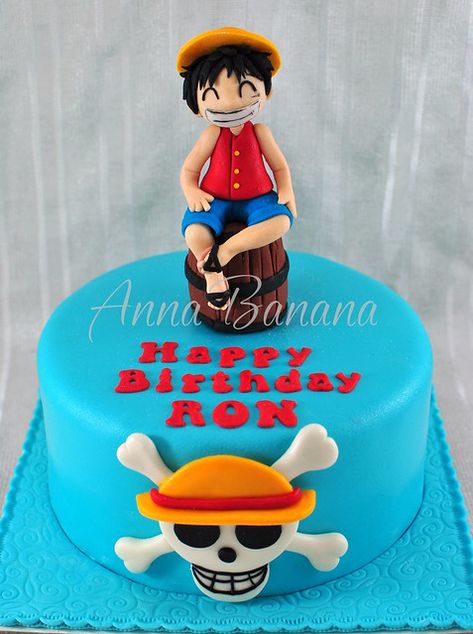 Monkey D Luffy One Piece cake | Anna Quisumbing | Flickr Luffy Cake Design, Luffy Cake, Happy Birthday Ron, One Piece Cake, Kawaii Bread, Architecture Cake, Jake Cake, Romantic Cake, One Piece Birthdays