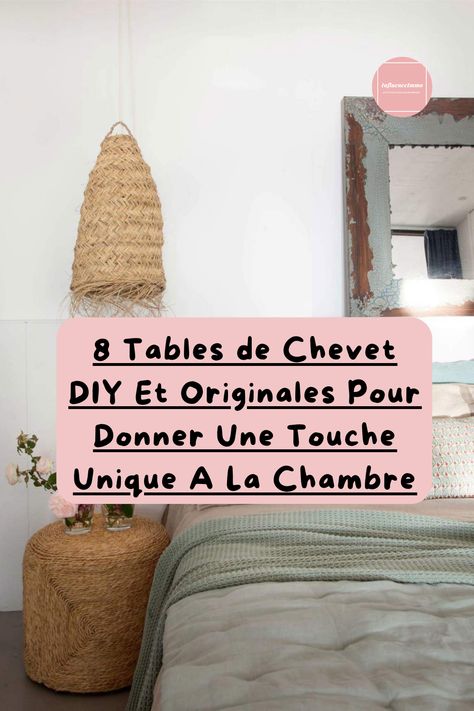 Croyez-le ou non, ces tables de nuit remplissaient auparavant une autre fonction. Dans la chambre, ce ne sont pas ceux typiques que tout le monde a. Ce sont 8 tables de chevet originaux pour la chambre. Je trouve intéressant d’en avoir une seule et atypique lorsque la chambre est petite pour faire oublier le manque de place dans la chambre. #influenceimmo #deco #decoration #chambre #decochambre Deco Nature, Diy Home Decor, Home Diy, Home Decor