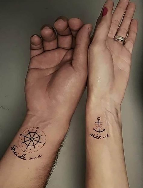 15 Matching Husband and Wife Tattoo Ideas to Symbolize Your Bond Married Couple Tattoos, Couple Tattoos Unique Meaningful, Tattoos For Women Small Meaningful, Wife Tattoo, Best Couple Tattoos, Small Matching Tattoos, Small Couple Tattoos, Tattoos Infinity, Couple Tattoos Unique