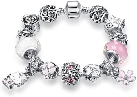 MIADEAL Hello Kitty Charms Bracelet, Pandora Kids Girls Bracelet : Amazon.co.uk: Fashion Pandora Kids, Hello Kitty Charms, Girls Bracelet, Hello Kitty Themes, Bracelet Pandora, Charms Bracelet, Pandora Bracelet Charms, Star Images, Sell On Amazon