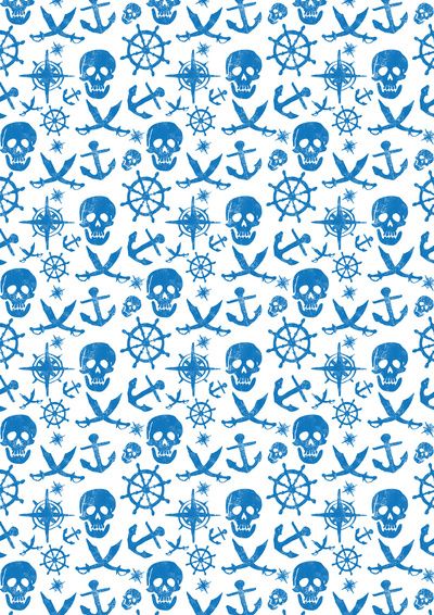 Pirate Life by Mason Denaro Pirate Pattern, Nautical Wallpaper, Pirate Life, Affordable Art Prints, Pretty Patterns, Skull And Bones, Childrens Illustrations, Pattern Illustration, Skull Art