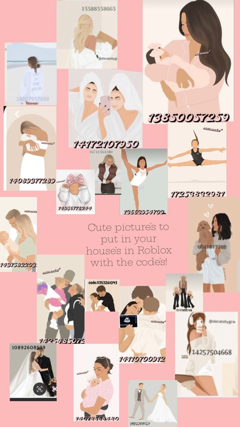 Cute Codes For Berry Ave Pictures, White Bow Codes Bloxburg, Decals For Berry Ave Family, Codes For Berry Ave Pictures Baby, Bloxburg Pictures Codes Family, Family Photos Berry Avenue Codes, Cute Roblox Picture Codes, Family Pictures Berry Ave Codes, House Decor Berry Avenue Codes