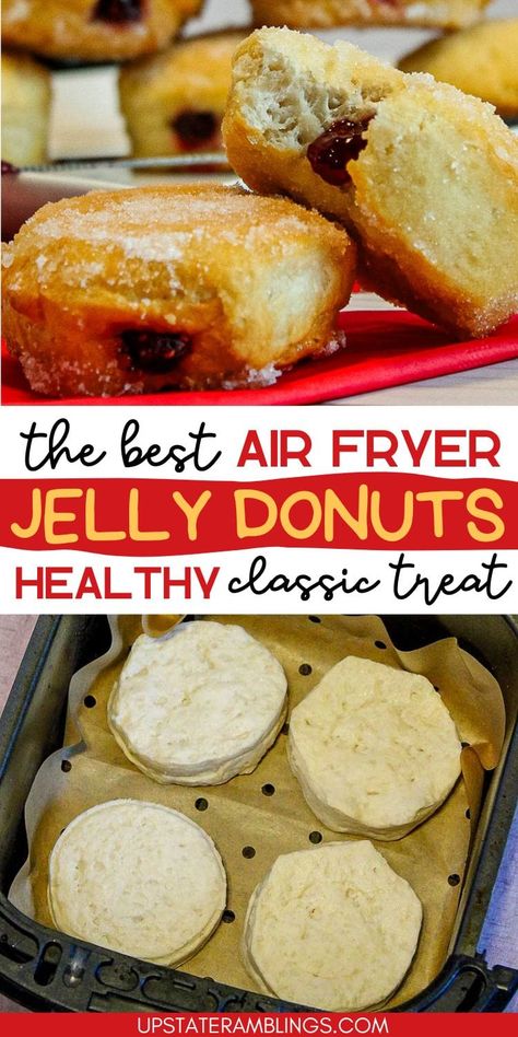 Easy Filled Donut Recipe, Recipe Using Canned Biscuits, Jelly Donuts Recipe, Upstate Ramblings, Jelly Donuts, Healthy Donuts, Donuts Recipe, Filled Donuts, Homemade Dough