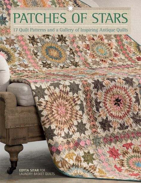 The third book in Edyta Sitar’s best-selling “Patches” series celebrates a quintessential quiltmaking motif: the star! 🌟🌟🌟 In Patches of Stars, Star blocks of all varieties first take center stage in a gallery of breathtaking antique quilts, from modest, make-do designs to astonishing showstoppers. Antique star quilt: Star of Diamonds, 67″ × 81½", Sitar Family … Antique Quilts Patterns, Quilt Pattern Book, Basket Quilts, Laundry Basket Quilts, Quilt Fabrics, Basket Quilt, Quilt Stores, Star Blocks, Star Quilt Patterns