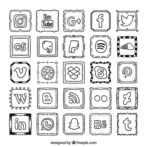 App Icons Hand Drawn, Launcher Icon, Social Network Icons, Network Icon, Art For Room, Ios App Iphone, Background Pics, Instagram Widget, Hand Drawn Icons