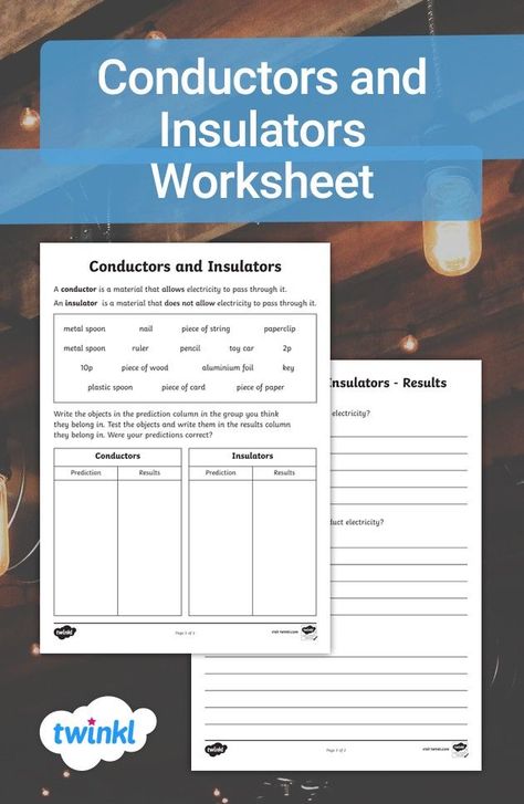 Teach your students about conductors and insulators with the help of this handy worksheet. The worksheet asks students to create a science experiment using a handful of objects in the classroom - perfect for individual or group work! Visit the Twinkl website to download and explore our full range of science resources!  #science #scienceexperiment #britishscienceweek #conductors #insulators #teaching #teacher #teach #teachingresources #twinkl #twinklresources #homeeducator #primaryteacher Conductors And Insulators, Insulators And Conductors, Ks2 Science, Stem Subjects, Science Week, The Worksheet, Science Worksheets, Primary Teachers, Science Resources