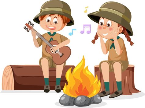 Camping kids in cartoon style Camping Drawing, Camping Kids, Camping Clipart, Kid Character, Kids Icon, Camping With Kids, Cartoon Style, Cartoon Styles, Board Games