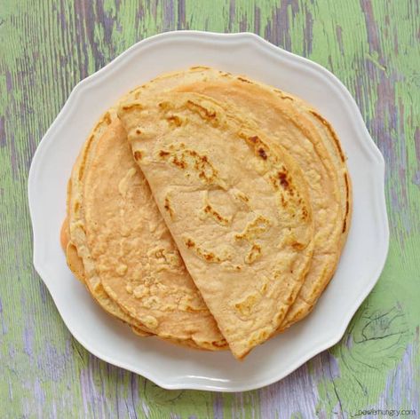 stack of 1-ingredient red lentil tortillas on a white plate, top tortilla folded Lentil Tortillas, Red Lentil Recipes, Vegan Tortilla, Free Power, High In Fiber, Red Lentils, Oil Free Vegan, Vegan Bread, Power Hungry