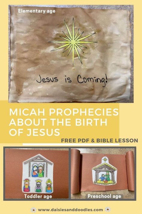 Prophets Tell Of Jesus Birth Craft, Isaiah Prophecy Of Jesus Craft, Jesus Preschool Crafts, Jesus Preschool, Toddler Bible Lessons, Preschool Ministry, Jesus Was Born, Kids Sunday School Lessons, Digging Deeper