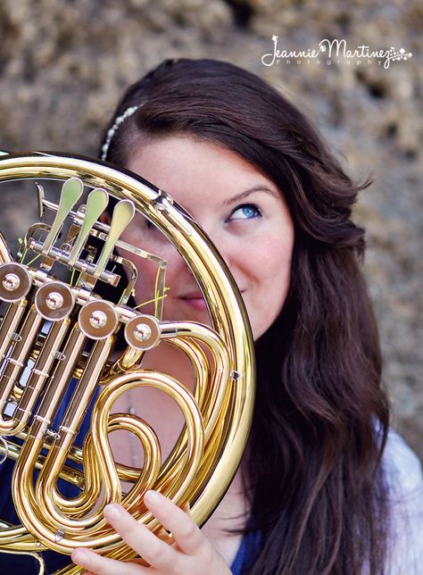 Senior picture with french horn.  Not this gaze for the boys.  Maybe him looking through the french horn? Musician Poses, Musicians Photography, Band Senior Pictures, Musician Photos, French Horns, Musician Portraits, Musician Photography, Male Senior Pictures, Senior Pictures Sports