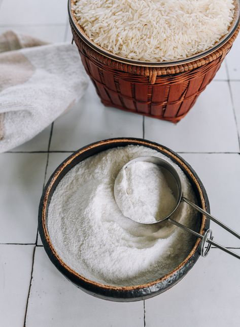 How to Make Rice Flour (In Seconds!) - The Woks of Life Recipes Using Rice Flour, Make Rice Flour, Taro Cake, Food Substitutes, Blendtec Blender, Raw Rice, Turnip Cake, Wok Of Life, Woks Of Life