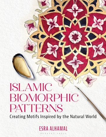 Islamic Biomorphic Patterns: Creating Motifs Inspired by the Natural World: Esra Alhamal: Herbert Press Islamic Floral Pattern, Islamic Art Pattern Islamic Art Pattern Arabesque, Islamic Art Pattern Arabesque Design, Islamic Biomorphic Patterns, Geometric Islamic Pattern, Islamic Motifs, British Books, Author Event, Environmental Studies