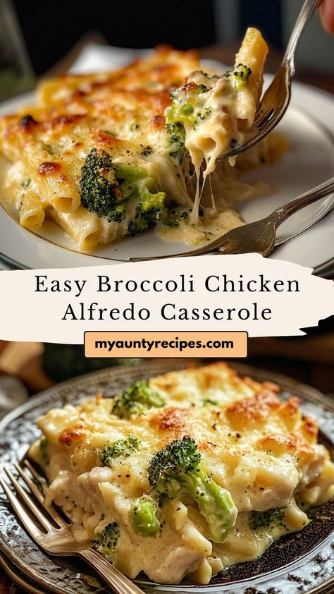 This broccoli chicken Alfredo casserole is a one-dish wonder! Loaded with flavorful Alfredo sauce, tender chicken, and fresh broccoli, it’s a creamy and cheesy masterpiece baked to perfection. Ideal for feeding a family or meal prepping for the week, this dish is hearty, satisfying, and packed with comfort. Pair it with a side of garlic bread for the ultimate dinner experience. Meal Prep For The Week Casserole, Alfredo Meal Ideas, Chicken Fettuccine Alfredo Casserole, Chicken Alfedo, Broccoli Chicken Alfredo, Cheesy Dinner, Alfredo Casserole, Chicken Alfredo Casserole, Dinner Experience