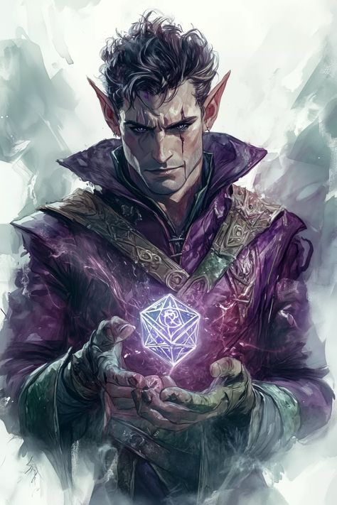 Character Showcase - Xelith Var'kalen | DndPlaybook Changeling Dnd Art Male, Strixhaven Student, Arcane Focus, Sorcerer Dnd, Character Showcase, Arcane Symbols, Warlock Dnd, Dnd Elves, Plum Velvet