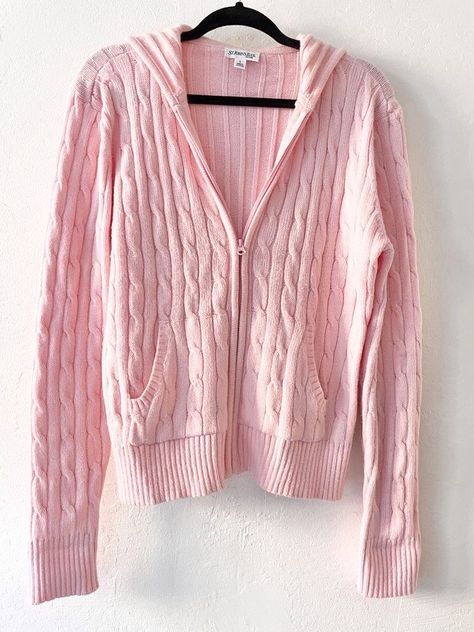 Zip Cardigan, 2000s Fashion, Girly Outfits, Dream Clothes, Knit Jacket, Looks Vintage, Cute Casual Outfits, Pastel Pink, Aesthetic Clothes