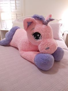 Stuffed Unicorn, Giant Stuffed Animals, Unicorn Life, Unicorn Stuff, Unicorn Bedroom, Unicorn Stuffed Animal, Unicorn Room, Unicorns And Mermaids, Purple Unicorn