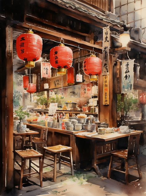 Traditional Korean Restaurant Interior, Chinese Shop Design, Omakase Restaurant Design, Restaurant Concept Art, Medieval Apocalypse, Draw Room, Chinese Culture Art, Cafe Background, Chinese Cafe