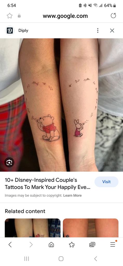 Pooh Bear Piglet Tattoo, Winnie The Pooh Piglet Tattoo, Piglet And Pooh Tattoo, Winnie The Pooh And Piglet Tattoo, Pooh And Piglet Tattoo, Pooh Bear Tattoo, Piglet Tattoo, Funny Small Tattoos, Winnie The Pooh Tattoo