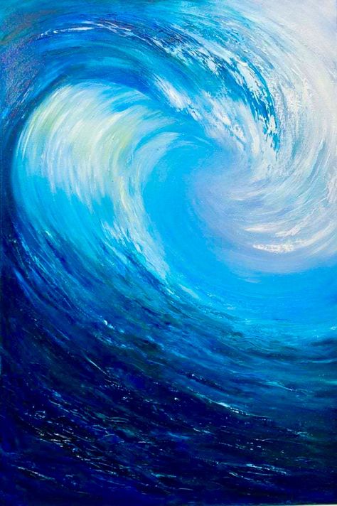 Ocean Painting Ideas, Sea Waves Painting, Ocean Wave Drawing, Sea Wave Painting, Paintings Ocean, Wave Paintings, Ocean Wave Art, Wave Crashing, Painting Waves