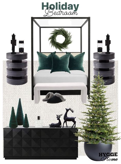 Shop Meridian Furniture Minimalist … and other curated products on LTK, the easiest way to shop everything from your favorite creators. Christmas Tree With Dark Green Ornaments, Moody Christmas Bedroom, White Christmas Home Decor, Urban Living Room Design, Cozy Room Aesthetic, December Decor, Winter Bedroom Decor, Black Christmas Decorations, Urban Living Room