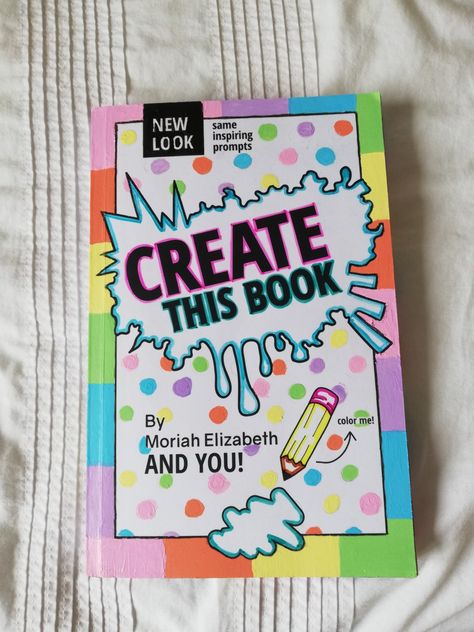 Book Cover Ideas, Moriah Elizabeth, Create This Book, Book Prompts, Sketch Journal, Wreck This Journal, Book Challenge, Bullet Journal Notebook, Drawing Prompt