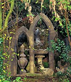 Goth Garden, Unique Garden Decor, Gothic Garden, Meteor Garden 2018, Classic Garden, The Secret Garden, Focal Points, Traditional Landscape, Unique Gardens