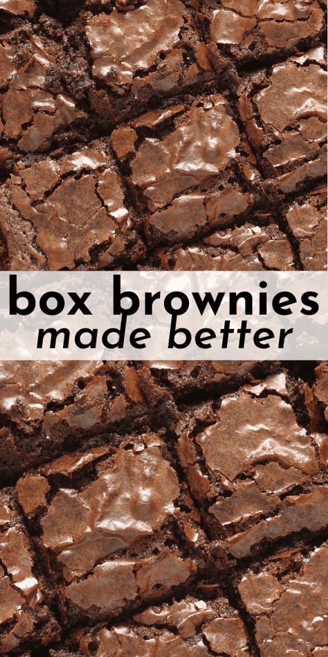 This is our family’s favorite easy brownie recipe! Learn how to make box brownies better with these brownie mix hacks. A few ingredients creates an amazing doctored up brownie recipe from a box. How To Make A Box Brownie Mix Better, Perfect Box Brownies, Quick Brownie Recipe 3 Ingredients, Perfect Brownies From A Box Baking, Blonde Brownies Cake Mix Blondie Recipe, Better Box Brownies Recipe, Make Box Brownies Taste Homemade, Homemade Box Brownies, How To Make The Best Brownies