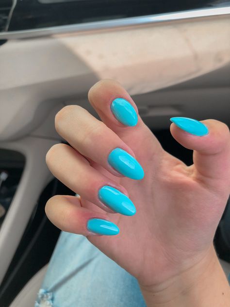 Aqua Blue Almond Nails, Turquoise Nails Almond Shape, Aqua Almond Nails, Turquoise Almond Nails, Turquoise Nails Designs Aqua, Teal Almond Nails, Tourquise Nails, Turquoise Blue Nails, Cyan Nails