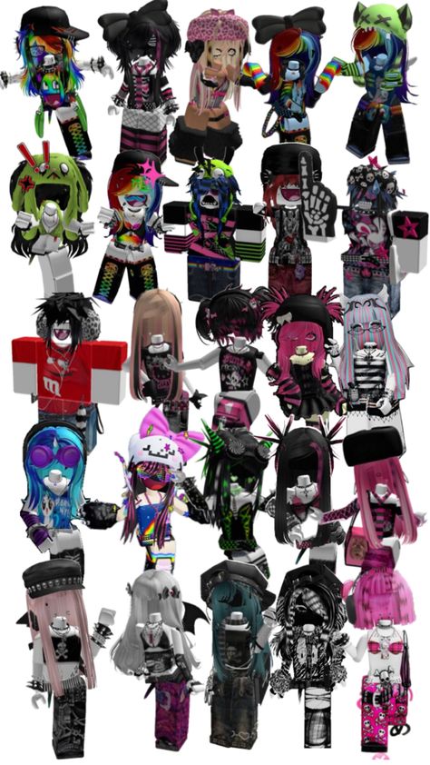 Roblox Outfit Ideas, Outfit Roblox, Scene Outfits, Roblox 3, Scene Kids, Roblox Outfit, Cool Avatars, Different Styles, Avatar