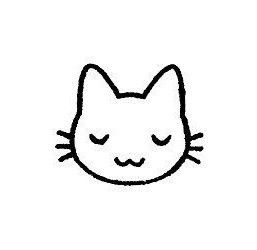 Cute Cat Face Drawing Simple, Cat Face Drawing, Celebrity Art Drawings, Cute Small Drawings, Dibujo Simple, White And Black Cat, Face Line Drawing, Line Doodles, Sweet Drawings