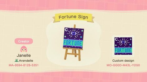 Fortune Teller's Sign - Imgur Fortune Teller Sign, Acnh Signs, Acnh Spooky, Acnh Paths, Acnh Design, Acnh Designs, Acnh Codes, Qr Codes Animal Crossing, Acnh Ideas