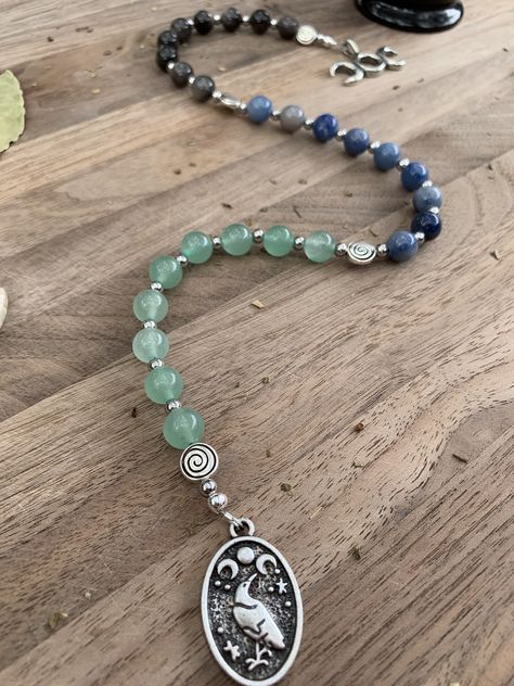 Pagan Beaded Jewelry, Pagan Bracelet, Prayer Beads Diy, Celtic Prayer, Witchcraft Diy, Witch Balls, Pagan Prayer Beads, Maiden Mother Crone, Pagan Prayer