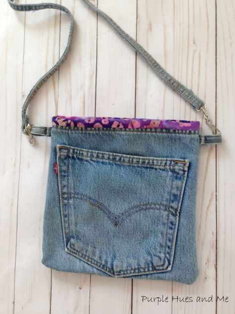 -Crafting, DIY, Projects, Decorating No Sew Denim Projects, Recycling Denim, Sew Denim, Jeans Crafts, Denim Scraps, Denim Bag Patterns, Jean Purses, Denim Crafts Diy, Jean Purse